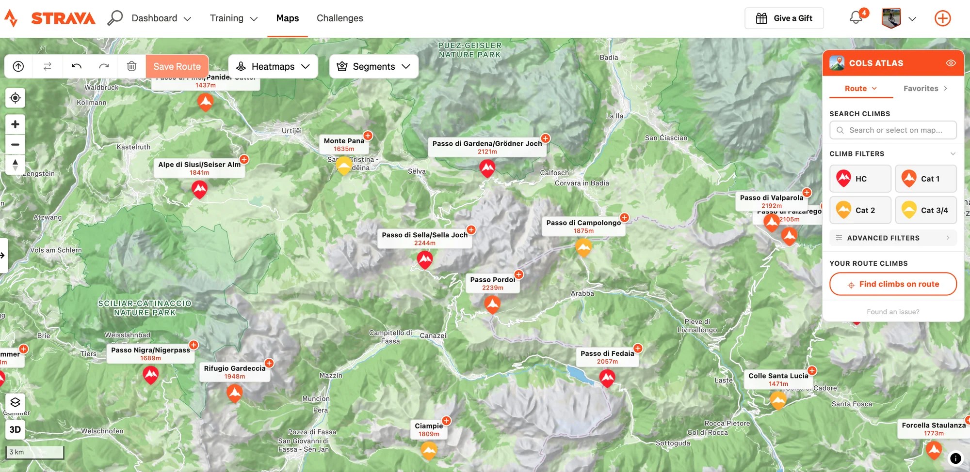 See every col right on your Strava map